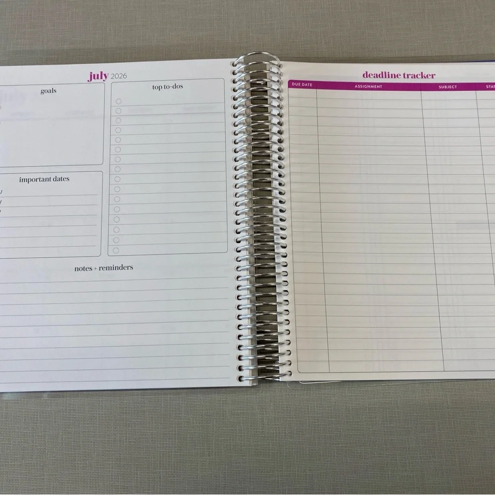 NEW Erin Condren academic vertical Planner with Colorful Tabs